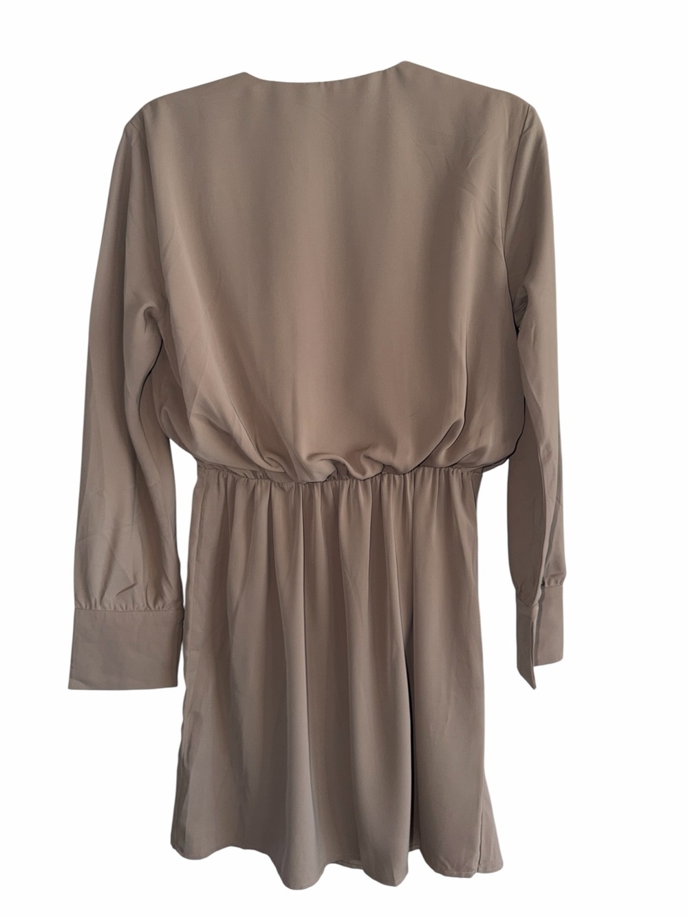 Abercrombie & Fitch Taupe Long Sleeve Wrap-Style Dress - Picture 5 of 10